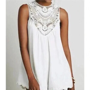 Jen’s Pirate Booty for Free People White Wanderlust Romper - size Medium